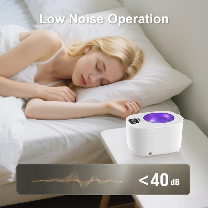 Ultrasonic Retainer Cleaner Machine - 45kHz for Dentures, Mouth Guards, Aligners