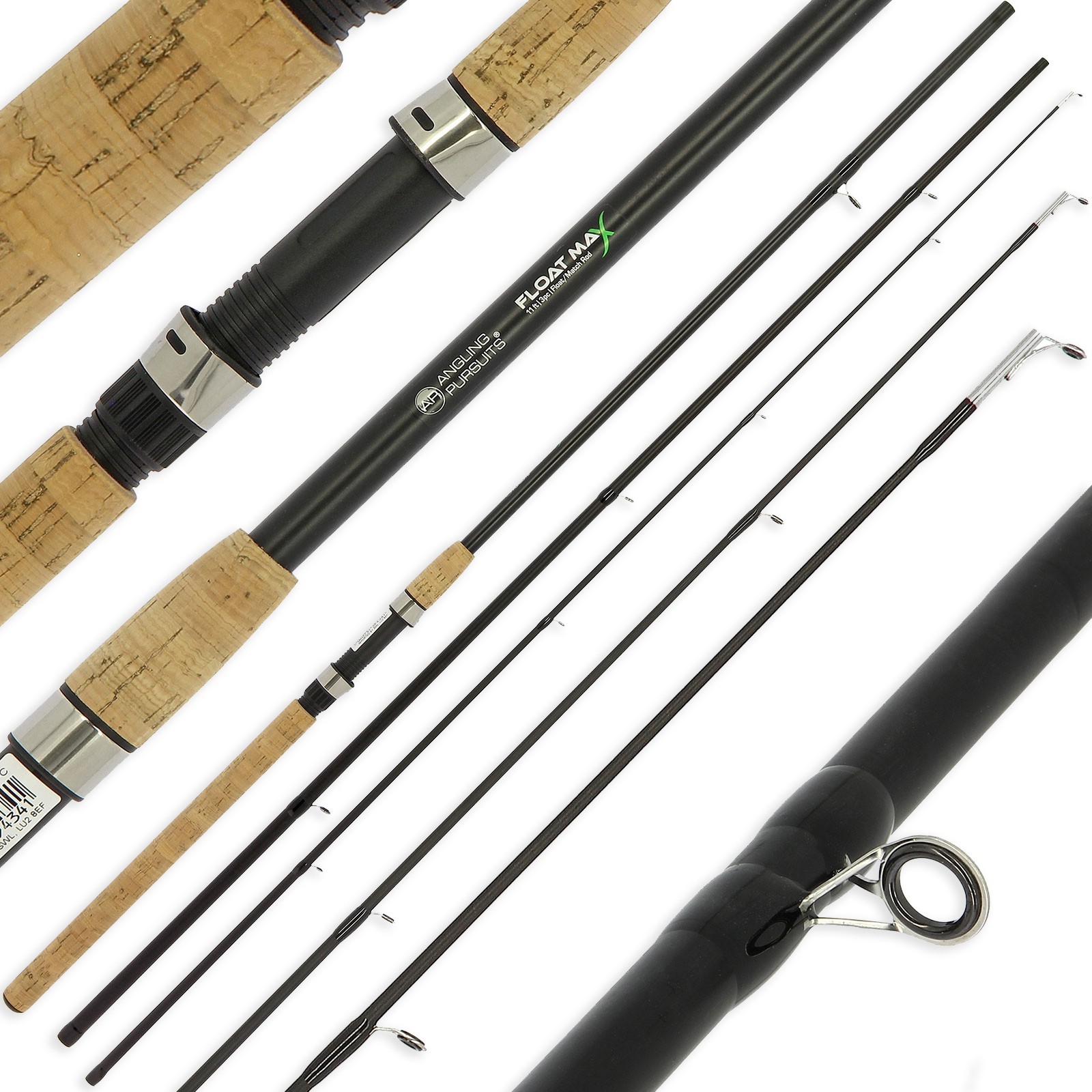 Match Float Fishing 11ft 3 Section Rod + Cork Handle And Rear Drag Reel ...