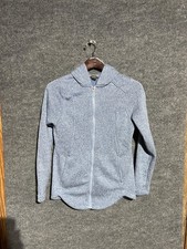 Eddie Bauer Sweater Womens Medium Blue Full Zip Fleece Jacket Hoodie Outdoors