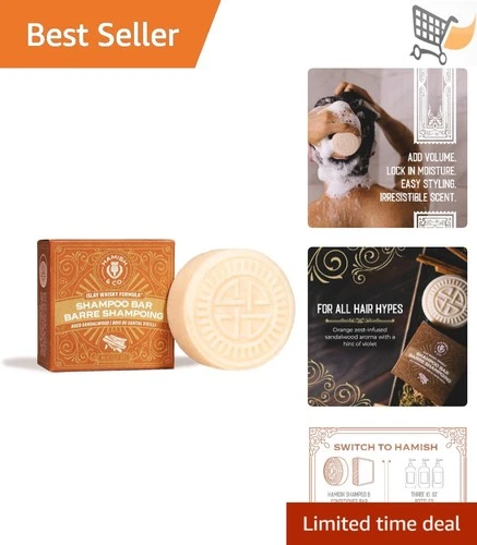 Men's Shampoo Bar Natural Sandalwood Hydrating Repair Eco-Friendly