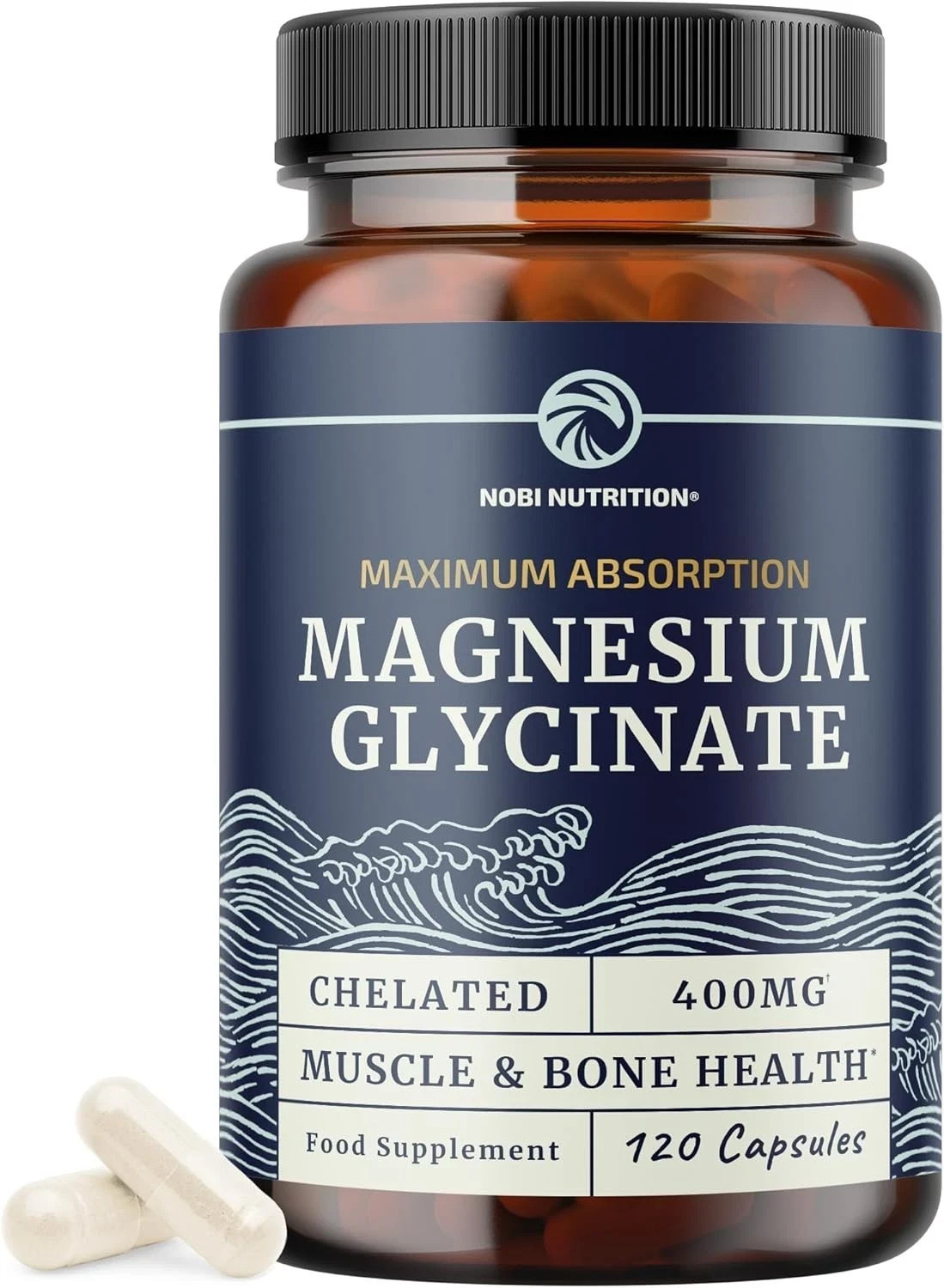 Magnesium Glycinate 400mg | Chelated Bisglycinate for Muscle Relaxation Bones