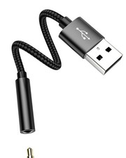 USB Male to 3.5mm Female Headphone Jack Adapter DAC AUX Audio Cable...