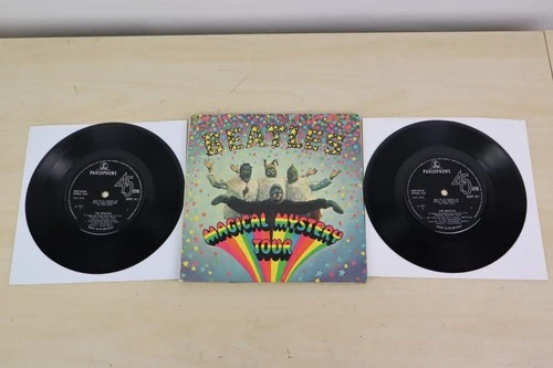 THE BEATLES Magical Mystery Tour 7" EP Vinyl Parlophone 1967 Mono BLUE LYRIC