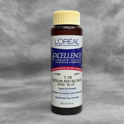 Loreal Excellence 7.1B MEDIUM ASH BLONDE Permanent Hair Color - 2 oz
