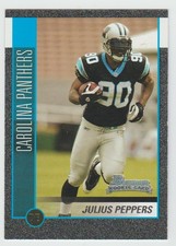 JULIUS PEPPERS 2002 Bowman SILVER Rookie Card #144 SP RC #047/250 SSP /250 HOF. rookie card picture