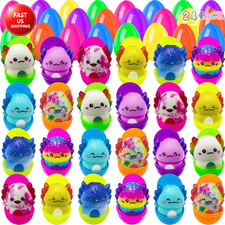 24 Pack Prefilled Easter Eggs with Squishy Toys Easter Basket Stuffers Stuffed E