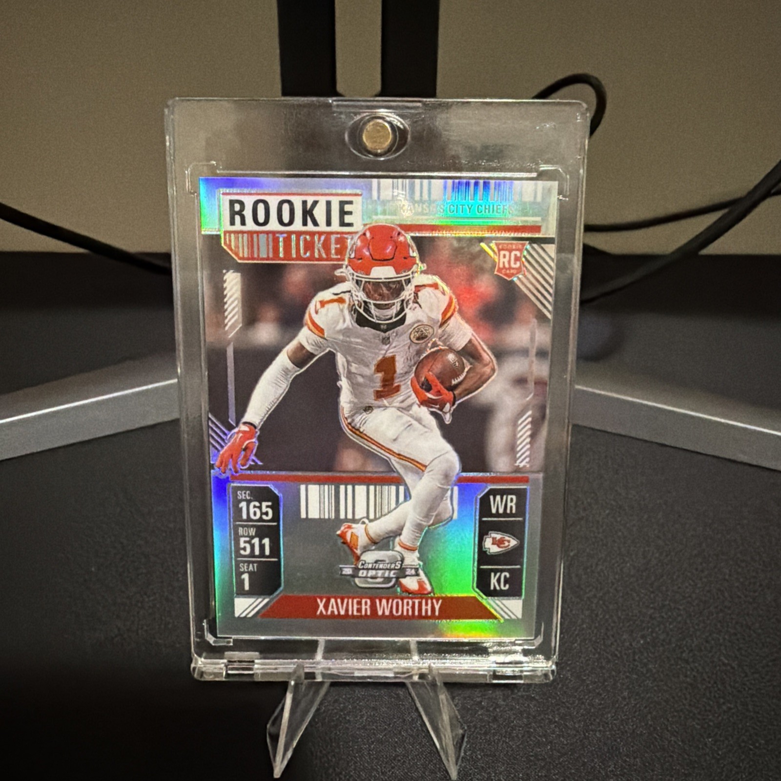 2024 Panini Contenders Optic Rookie Ticket Xavier Worthy #100 Silver Prizm (RC)