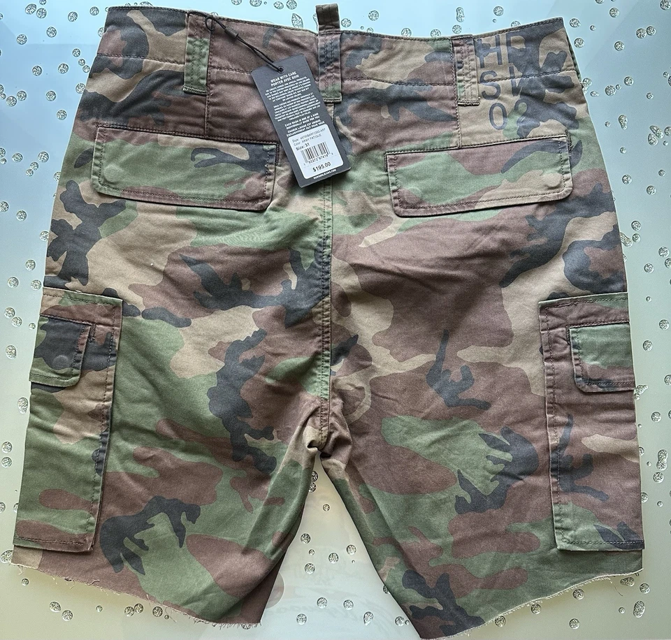 Pantalones cortos para hombre Hudson Army Fatigue, talla 31, nuevos con etiquetas. Foto 2 de 4