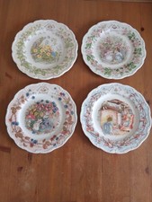 4 Royal Doulton Bramley Hedge Four Seasons Plates 8" Spring Summer Autumn Winter