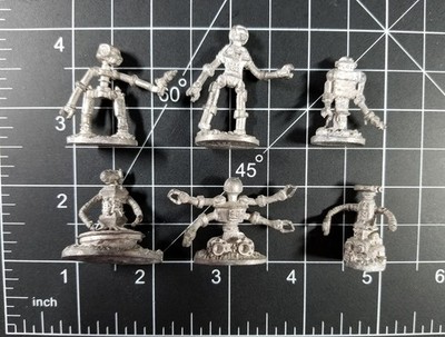 TSR Star Frontiers ~ Robots Metal Miniatures Complete set of 6 1980's