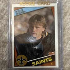 Topps 1984 Morten Andersen Rookie #300 Saints Football NFL Trading Card. rookie card picture