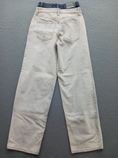 Wild Fable Women 00 Jeans Beige Cotton Mid Rise 90s EasyRigid Relaxed Straight