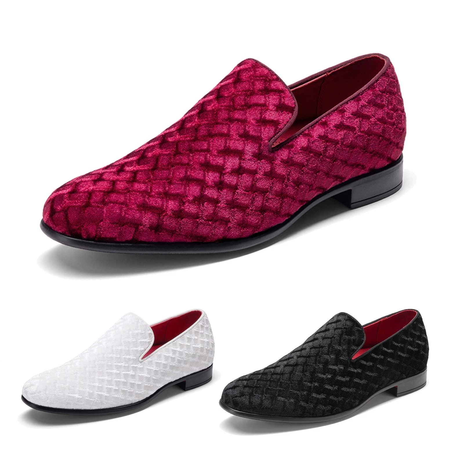 Men's Dress Loafers Shoes Velvet Tuxedo Slip-on Shoes Elegant Style Casual Shoes