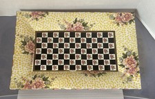 Mackenzie-Childs Torquay Palm Devon Piatto da portata in argilla 14” X 9,5” Ritirato