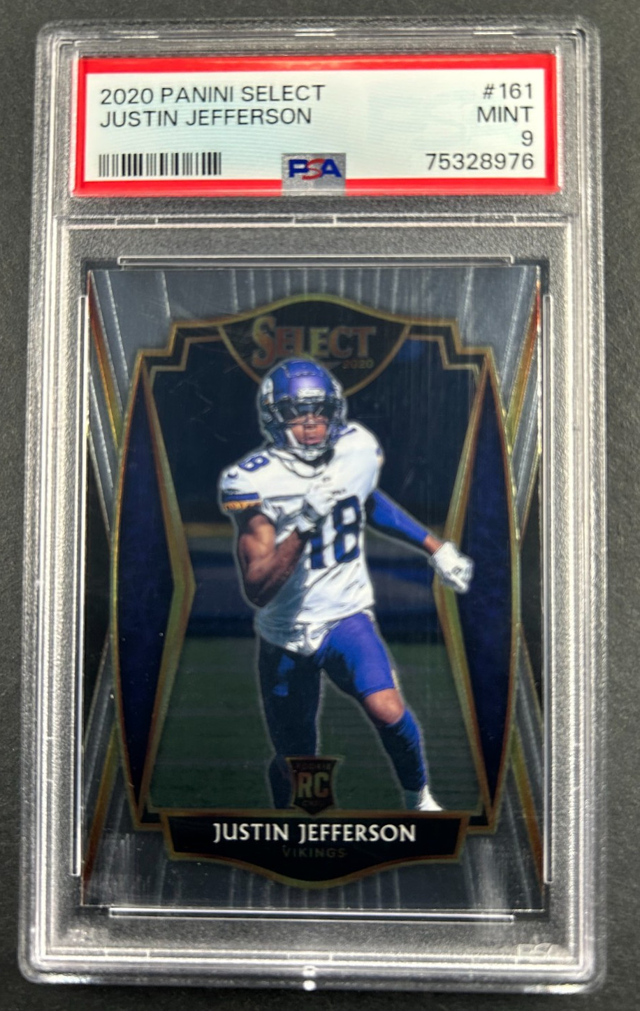2020 Panini Select - Justin Jefferson #161 Minnesota Vikings - ROOKIE PSA 9