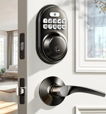 Veise Keyless Entry Door Lock with 2 Lever Handles Electronic Keypad Deadbol...