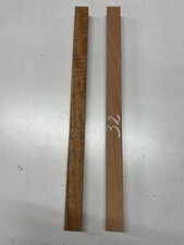 2 piezas, caoba llama + caoba africana 23-1/2x 1-1/2x 1-1/2 espacios en blanco de torneado #32