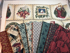 Thimbleberries Christmas cotton fabric lot of 9 pieces 4 yds