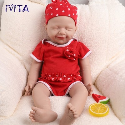 IVITA 20'' Silikon Reborn Mädchen Baby  Babypuppe Full Body Silicone Newborn Doll