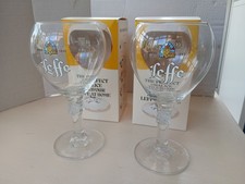 2 x Leffe Belgian Beer Chalice Pint Glass M22 Gift Boxed Brand New