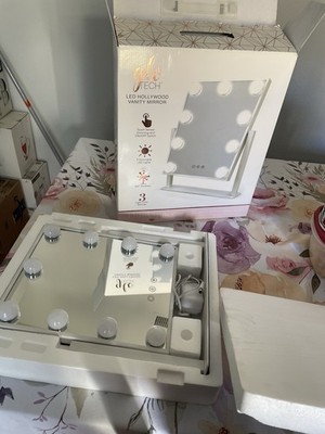 Glo Tech LED Hollywood Vanity Mirror White Rectangle Touch Sensor Dimmable 360°