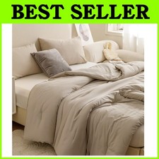 Soft  Cozy Oatmeal King Comforter - 3pc Bedding Set