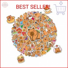 200pcs Capybara Stickers, Cute Vinyl Stickers Laptop Guitar Suitcase DIY Water B
