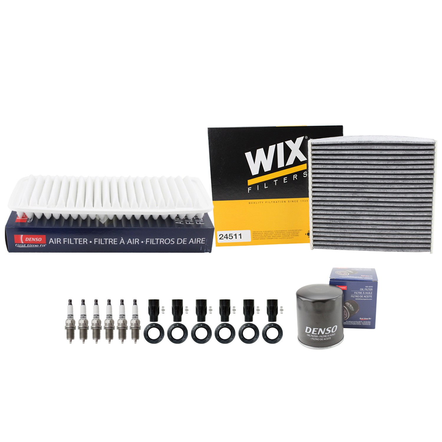 Denso Tune Up Kit NGK 6 Spark Plug  Boots Kit for Highlander 3.3 V6 Auto 3MZ-FE