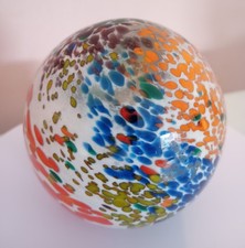 Vintage Medina Multicoloured  Swirl Design Glass  Paperweight. Signed Mdina