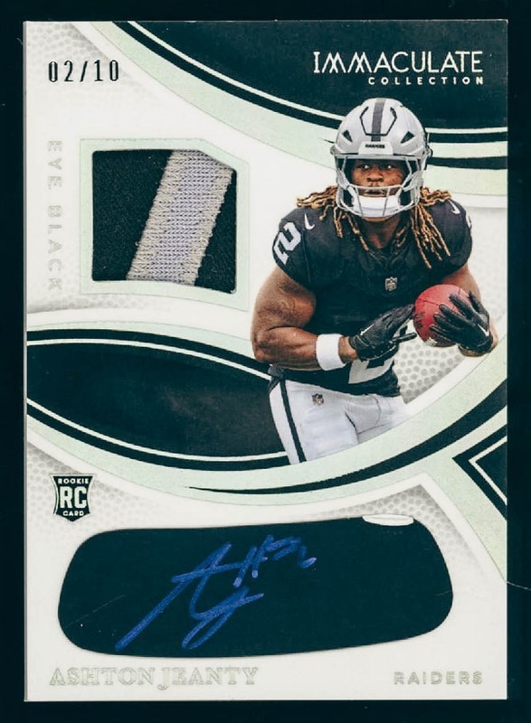2025 Panini Immaculate Ashton Jeanty Auto #2/10 Jersey Match Eye Black Patch RPA