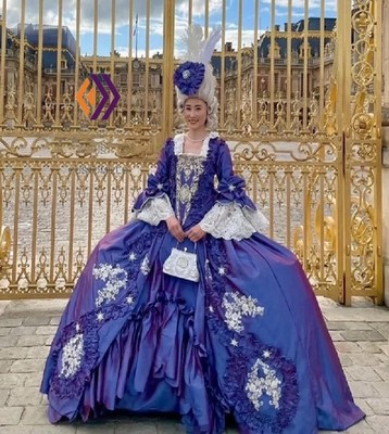 Rococo Francaise Cosplay Purple Ball Gown French Court Marie Antoinette Dress
