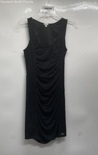 Guess Womens Black Ruched Round Neck Sleeveless Pullover Bodycon Dress Size M