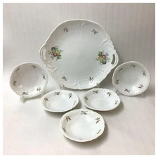 Rosenthal Classic Rose Plate With Handle 30cm / Bowl 13.5cm 5 Set