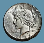 1926 US Peace Silver Dollar $1 - AU+++