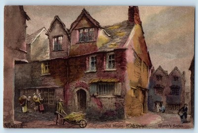 Exeter Devon England Postcard -Old House Kind Street c1910 Unposted Antique