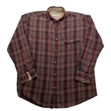 Orvis Flannel Shirt XL Men's Sportswear Long Sleeve Button Up Red Plaid Cotton