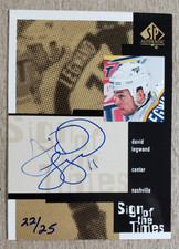 1999-00 SP Authentic Sign of the Times Gold David Legwand Auto /25 Predators