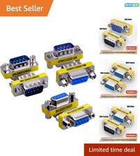 Plug and Play 6-Pack DB9 Serial Connectors - Male/Female Combinations Included