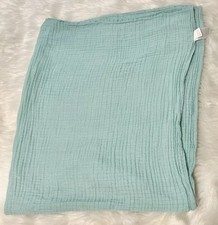 Kyle  Deena Green Muslin Baby Blanket 36  x 40  100 Cotton