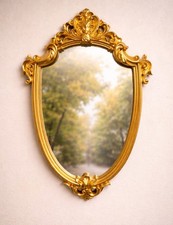 Large Ornate Gold Gilt Wall Mirror Rococo Style Decorative Heavy 56cm