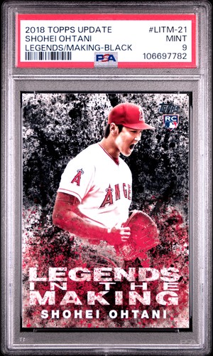 2018 TOPPS UPDATE LEGENDS IN THE MAKING BLACK #LITM-21 SHOHEI OHTANI PSA 9