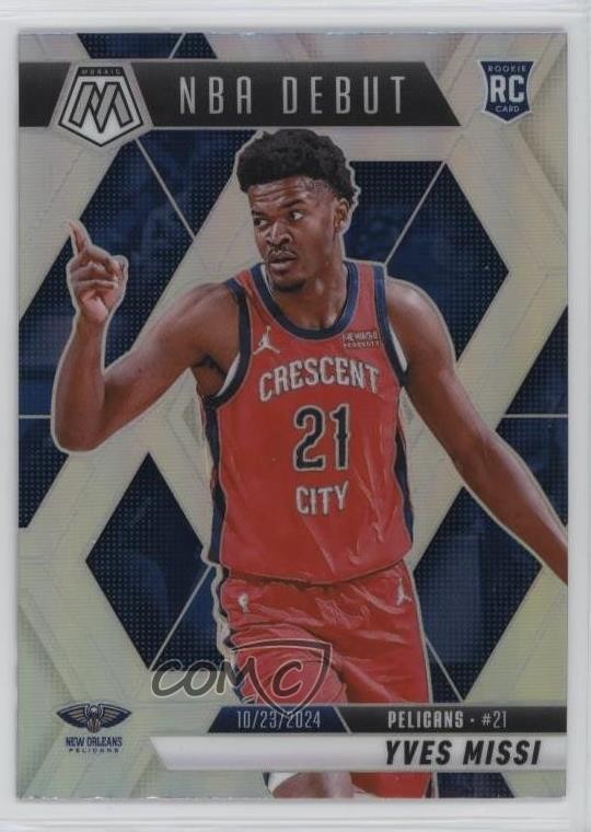 2024-25 Panini Mosaic NBA Debut Silver Prizm Yves Missi #255 Rookie RC 1w9