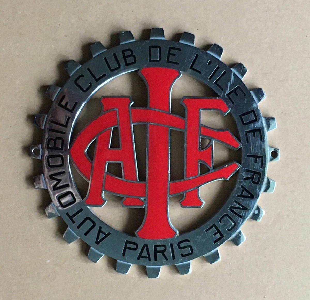 Vintage Car Badge Automobile Club De L'ile De Paris, France | eBay