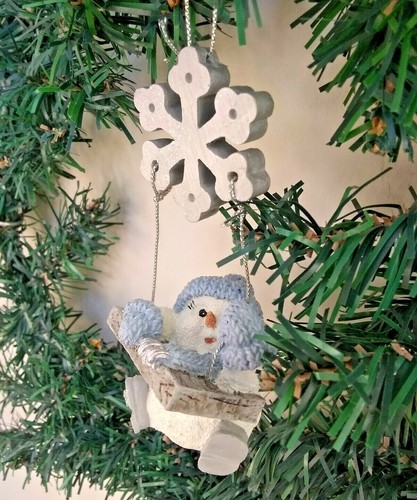 Encore Snow Buddies Avalanche on Snowflake Swing Ornament 94626 w/ Box 2000 NOS - Picture 2 of 9