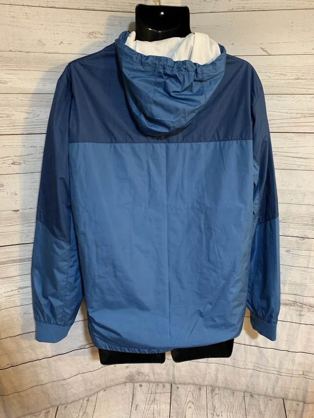 Layer 8 男式风衣夹克连帽全拉链浅蓝色/蓝色 M 码 — 第 4/4 张图片