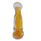 Vtg ICET ARTE Murano Glass Praying Madonna Mary Halo Figure Yellow Bruno Ava