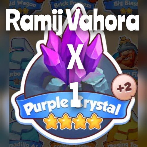 1 x Purple Crystal Sticker ( Miners set ) Coin Master Cards