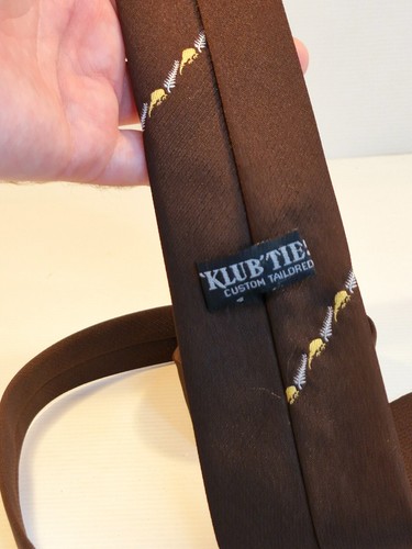 Klub Ties Brown Vintage NZ Kiki Polyester Necktie Business Formal Tie - Picture 7 of 7