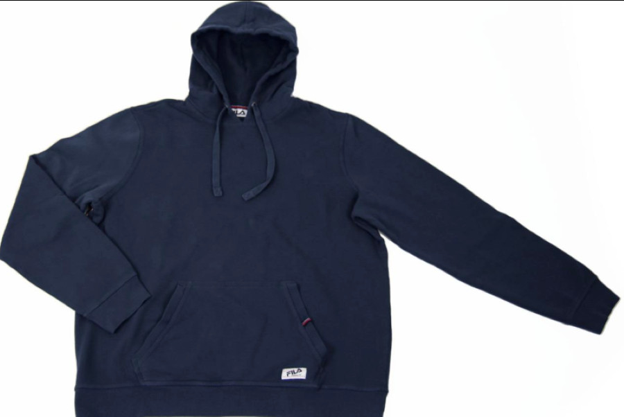 Мужской флисовый пуловер FILA с капюшоном для тренировок темно-синий XXL 6990₽