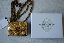 Kurt Geiger Gold Micro Brixton Lock Bag Padlock BN Gift Box